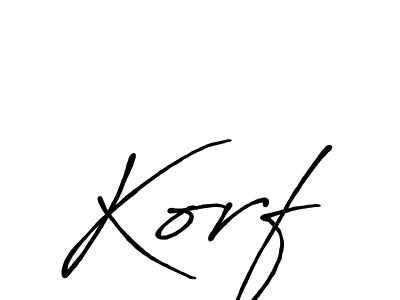 The best way (Antro_Vectra_Bolder) to make a short signature is to pick only two or three words in your name. The name Korf include a total of six letters. For converting this name. Korf signature style 7 images and pictures png