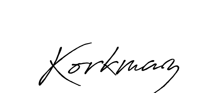 Design your own signature with our free online signature maker. With this signature software, you can create a handwritten (Antro_Vectra_Bolder) signature for name Korkmaz. Korkmaz signature style 7 images and pictures png