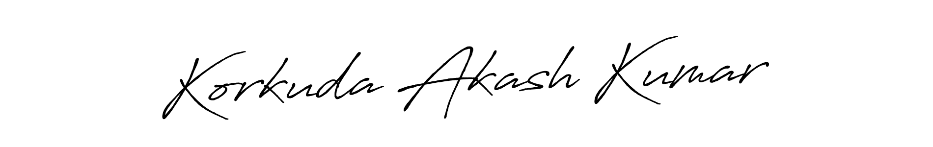 You should practise on your own different ways (Antro_Vectra_Bolder) to write your name (Korkuda Akash Kumar) in signature. don't let someone else do it for you. Korkuda Akash Kumar signature style 7 images and pictures png