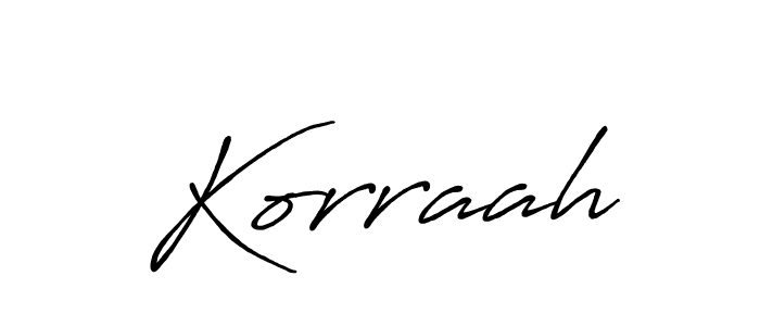 Korraah stylish signature style. Best Handwritten Sign (Antro_Vectra_Bolder) for my name. Handwritten Signature Collection Ideas for my name Korraah. Korraah signature style 7 images and pictures png