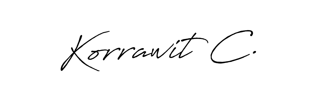 Also we have Korrawit C. name is the best signature style. Create professional handwritten signature collection using Antro_Vectra_Bolder autograph style. Korrawit C. signature style 7 images and pictures png