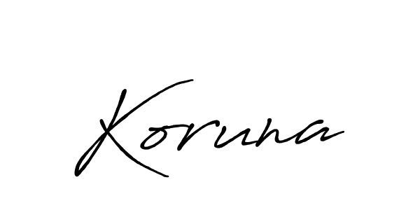How to make Koruna signature? Antro_Vectra_Bolder is a professional autograph style. Create handwritten signature for Koruna name. Koruna signature style 7 images and pictures png