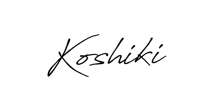 Design your own signature with our free online signature maker. With this signature software, you can create a handwritten (Antro_Vectra_Bolder) signature for name Koshiki. Koshiki signature style 7 images and pictures png
