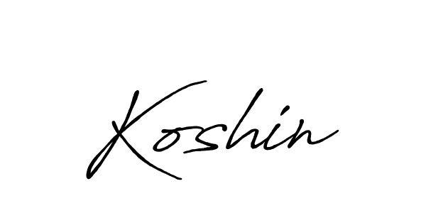 Make a beautiful signature design for name Koshin. With this signature (Antro_Vectra_Bolder) style, you can create a handwritten signature for free. Koshin signature style 7 images and pictures png