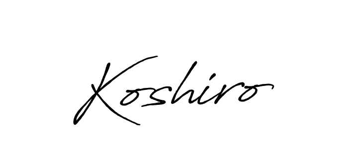 Design your own signature with our free online signature maker. With this signature software, you can create a handwritten (Antro_Vectra_Bolder) signature for name Koshiro. Koshiro signature style 7 images and pictures png