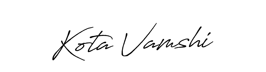Use a signature maker to create a handwritten signature online. With this signature software, you can design (Antro_Vectra_Bolder) your own signature for name Kota Vamshi. Kota Vamshi signature style 7 images and pictures png