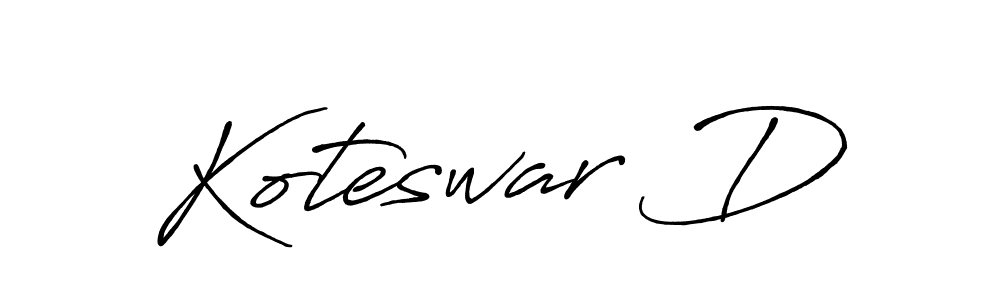 Make a beautiful signature design for name Koteswar D. With this signature (Antro_Vectra_Bolder) style, you can create a handwritten signature for free. Koteswar D signature style 7 images and pictures png