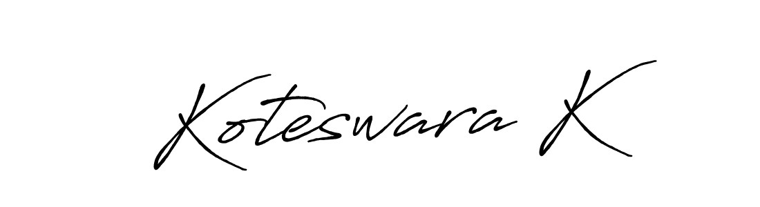 Use a signature maker to create a handwritten signature online. With this signature software, you can design (Antro_Vectra_Bolder) your own signature for name Koteswara K. Koteswara K signature style 7 images and pictures png