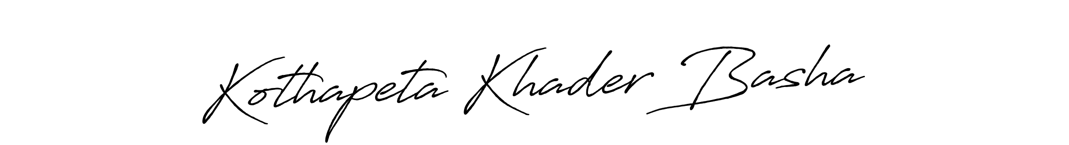 Make a beautiful signature design for name Kothapeta Khader Basha. With this signature (Antro_Vectra_Bolder) style, you can create a handwritten signature for free. Kothapeta Khader Basha signature style 7 images and pictures png