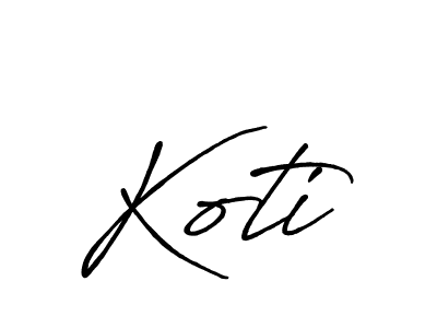 You should practise on your own different ways (Antro_Vectra_Bolder) to write your name (Koti) in signature. don't let someone else do it for you. Koti signature style 7 images and pictures png