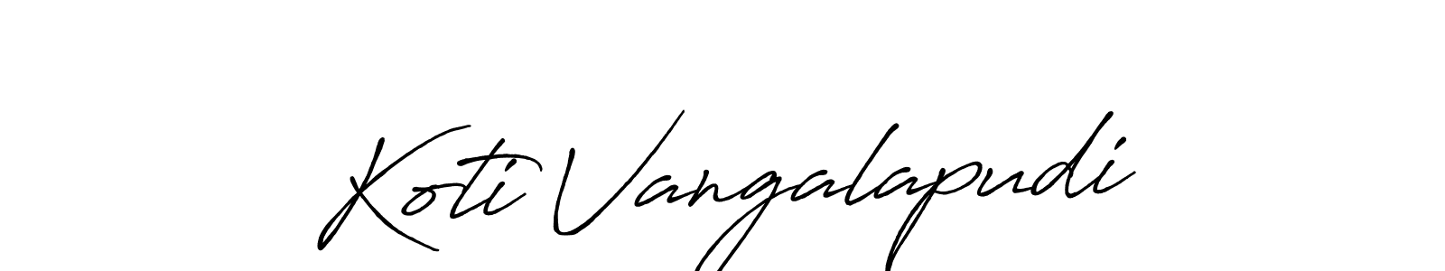 Koti Vangalapudi stylish signature style. Best Handwritten Sign (Antro_Vectra_Bolder) for my name. Handwritten Signature Collection Ideas for my name Koti Vangalapudi. Koti Vangalapudi signature style 7 images and pictures png