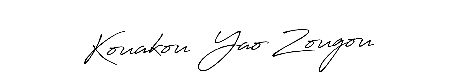 You can use this online signature creator to create a handwritten signature for the name Kouakou  Yao Zougou. This is the best online autograph maker. Kouakou  Yao Zougou signature style 7 images and pictures png