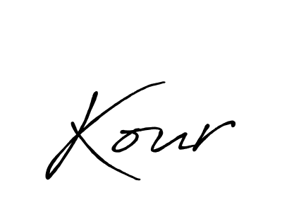 Use a signature maker to create a handwritten signature online. With this signature software, you can design (Antro_Vectra_Bolder) your own signature for name Kour. Kour signature style 7 images and pictures png