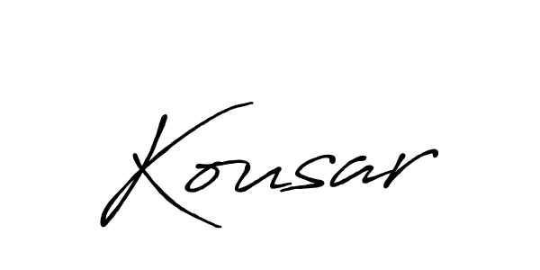 Make a beautiful signature design for name Kousar. With this signature (Antro_Vectra_Bolder) style, you can create a handwritten signature for free. Kousar signature style 7 images and pictures png