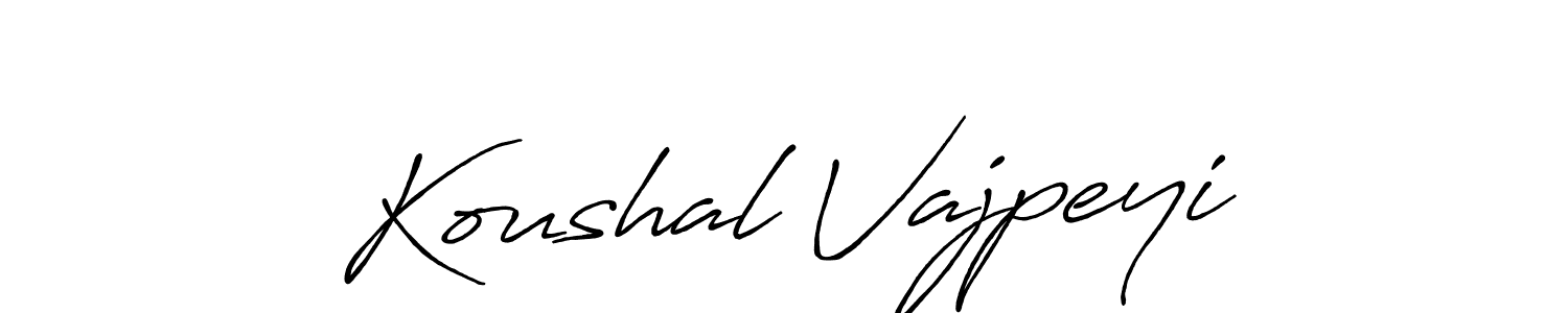 How to make Koushal Vajpeyi signature? Antro_Vectra_Bolder is a professional autograph style. Create handwritten signature for Koushal Vajpeyi name. Koushal Vajpeyi signature style 7 images and pictures png