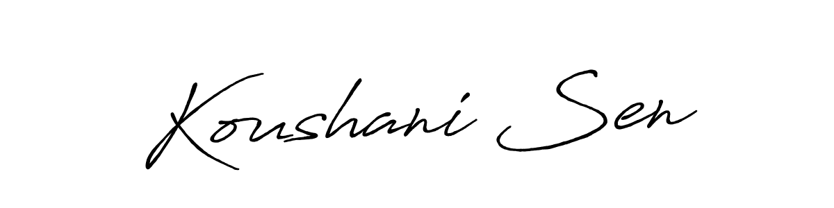 How to make Koushani Sen name signature. Use Antro_Vectra_Bolder style for creating short signs online. This is the latest handwritten sign. Koushani Sen signature style 7 images and pictures png