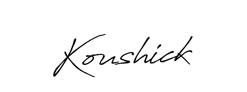 How to make Koushick signature? Antro_Vectra_Bolder is a professional autograph style. Create handwritten signature for Koushick name. Koushick signature style 7 images and pictures png