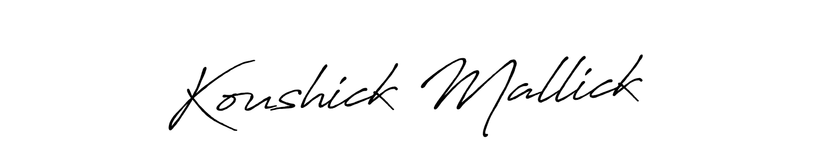 How to make Koushick Mallick signature? Antro_Vectra_Bolder is a professional autograph style. Create handwritten signature for Koushick Mallick name. Koushick Mallick signature style 7 images and pictures png