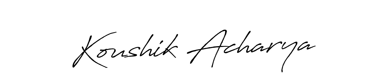 Create a beautiful signature design for name Koushik Acharya. With this signature (Antro_Vectra_Bolder) fonts, you can make a handwritten signature for free. Koushik Acharya signature style 7 images and pictures png