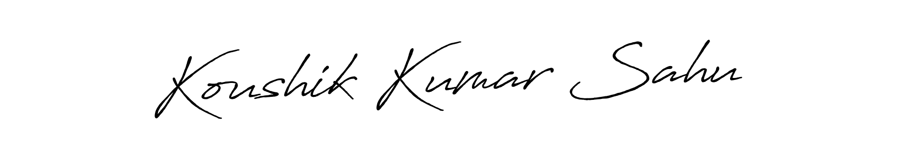 Koushik Kumar Sahu stylish signature style. Best Handwritten Sign (Antro_Vectra_Bolder) for my name. Handwritten Signature Collection Ideas for my name Koushik Kumar Sahu. Koushik Kumar Sahu signature style 7 images and pictures png