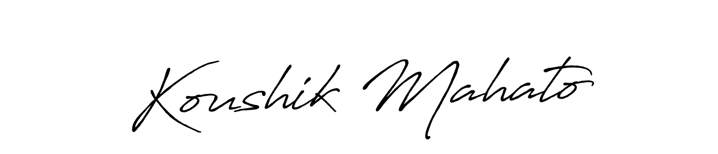 Create a beautiful signature design for name Koushik Mahato. With this signature (Antro_Vectra_Bolder) fonts, you can make a handwritten signature for free. Koushik Mahato signature style 7 images and pictures png