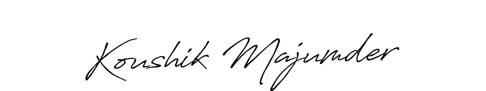 Make a beautiful signature design for name Koushik Majumder. With this signature (Antro_Vectra_Bolder) style, you can create a handwritten signature for free. Koushik Majumder signature style 7 images and pictures png