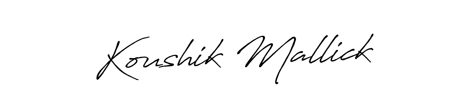 Create a beautiful signature design for name Koushik Mallick. With this signature (Antro_Vectra_Bolder) fonts, you can make a handwritten signature for free. Koushik Mallick signature style 7 images and pictures png