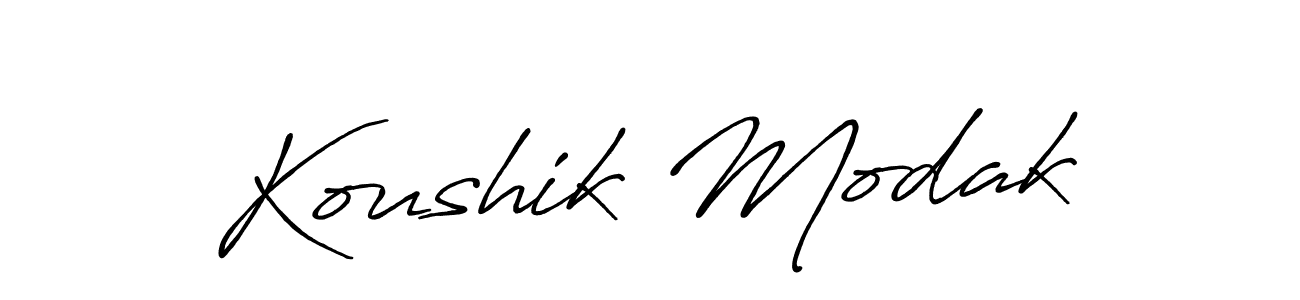 Koushik Modak stylish signature style. Best Handwritten Sign (Antro_Vectra_Bolder) for my name. Handwritten Signature Collection Ideas for my name Koushik Modak. Koushik Modak signature style 7 images and pictures png