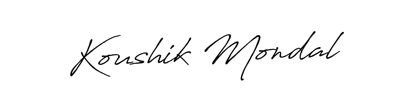 How to make Koushik Mondal name signature. Use Antro_Vectra_Bolder style for creating short signs online. This is the latest handwritten sign. Koushik Mondal signature style 7 images and pictures png