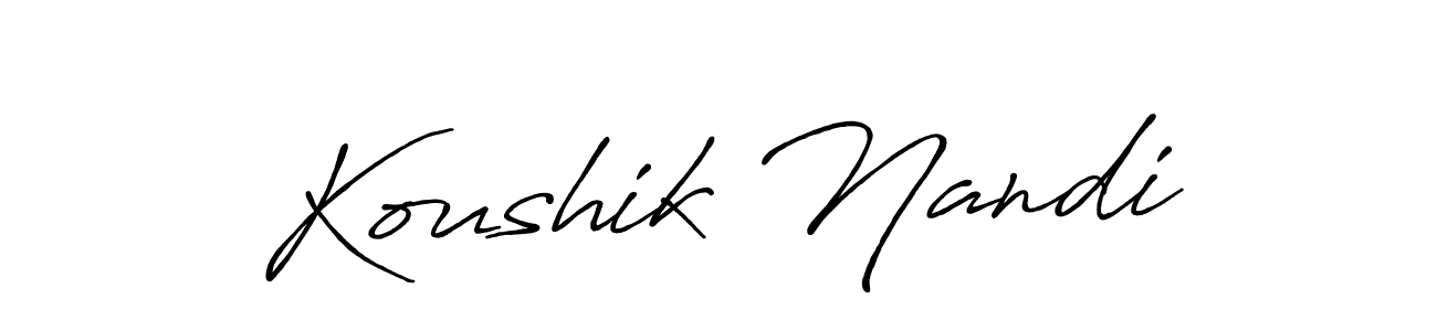How to make Koushik Nandi signature? Antro_Vectra_Bolder is a professional autograph style. Create handwritten signature for Koushik Nandi name. Koushik Nandi signature style 7 images and pictures png