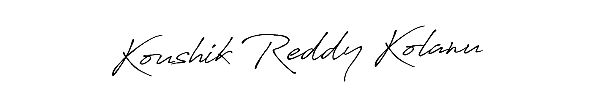 Use a signature maker to create a handwritten signature online. With this signature software, you can design (Antro_Vectra_Bolder) your own signature for name Koushik Reddy Kolanu. Koushik Reddy Kolanu signature style 7 images and pictures png