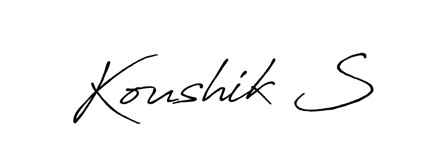 Koushik S stylish signature style. Best Handwritten Sign (Antro_Vectra_Bolder) for my name. Handwritten Signature Collection Ideas for my name Koushik S. Koushik S signature style 7 images and pictures png