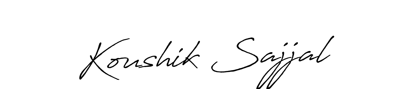 You should practise on your own different ways (Antro_Vectra_Bolder) to write your name (Koushik Sajjal) in signature. don't let someone else do it for you. Koushik Sajjal signature style 7 images and pictures png