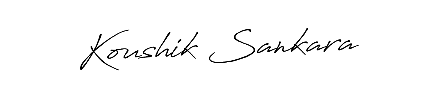 The best way (Antro_Vectra_Bolder) to make a short signature is to pick only two or three words in your name. The name Koushik Sankara include a total of six letters. For converting this name. Koushik Sankara signature style 7 images and pictures png