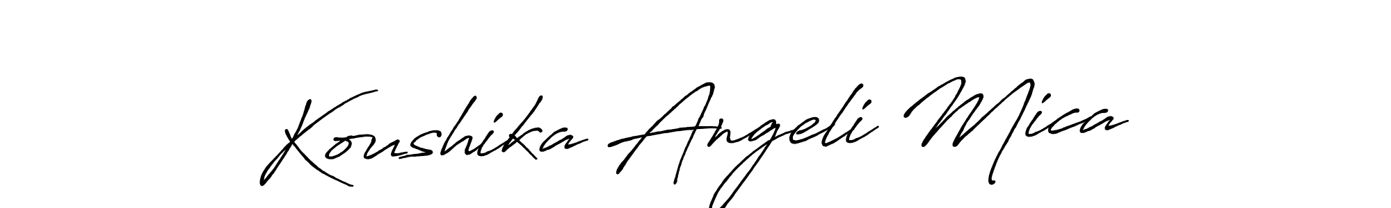 Antro_Vectra_Bolder is a professional signature style that is perfect for those who want to add a touch of class to their signature. It is also a great choice for those who want to make their signature more unique. Get Koushika Angeli Mica name to fancy signature for free. Koushika Angeli Mica signature style 7 images and pictures png