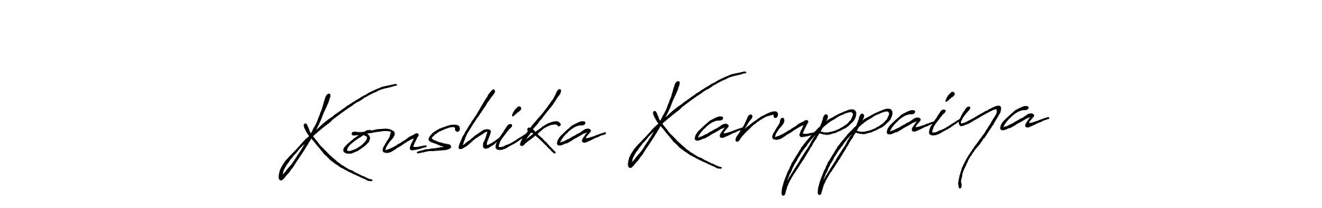 Use a signature maker to create a handwritten signature online. With this signature software, you can design (Antro_Vectra_Bolder) your own signature for name Koushika Karuppaiya. Koushika Karuppaiya signature style 7 images and pictures png