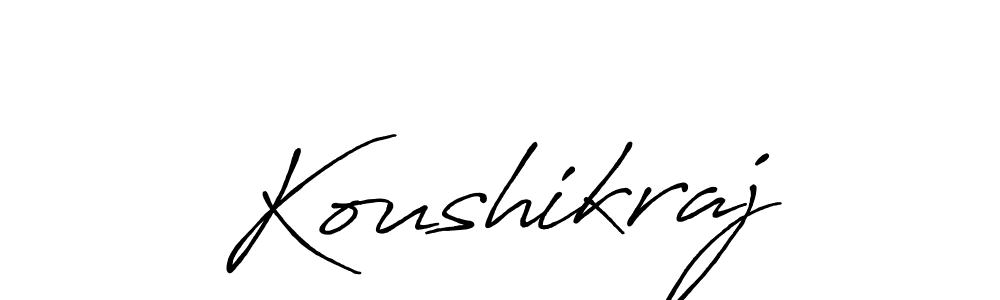 How to make Koushikraj name signature. Use Antro_Vectra_Bolder style for creating short signs online. This is the latest handwritten sign. Koushikraj signature style 7 images and pictures png