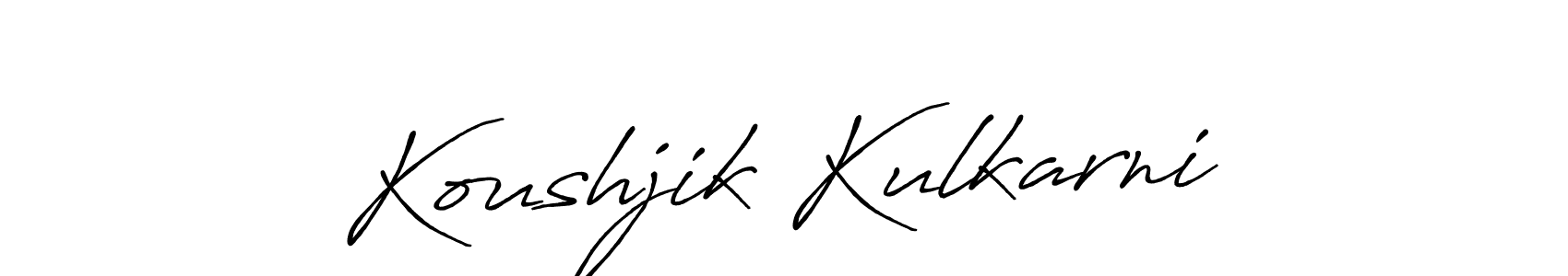 Koushjik Kulkarni stylish signature style. Best Handwritten Sign (Antro_Vectra_Bolder) for my name. Handwritten Signature Collection Ideas for my name Koushjik Kulkarni. Koushjik Kulkarni signature style 7 images and pictures png