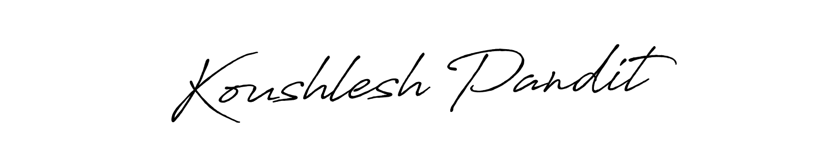 Create a beautiful signature design for name Koushlesh Pandit. With this signature (Antro_Vectra_Bolder) fonts, you can make a handwritten signature for free. Koushlesh Pandit signature style 7 images and pictures png
