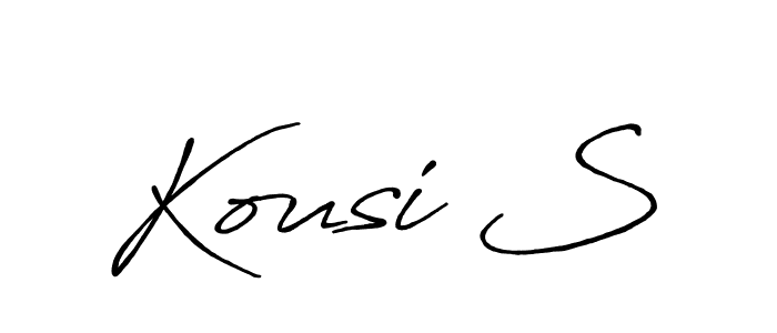 Create a beautiful signature design for name Kousi S. With this signature (Antro_Vectra_Bolder) fonts, you can make a handwritten signature for free. Kousi S signature style 7 images and pictures png