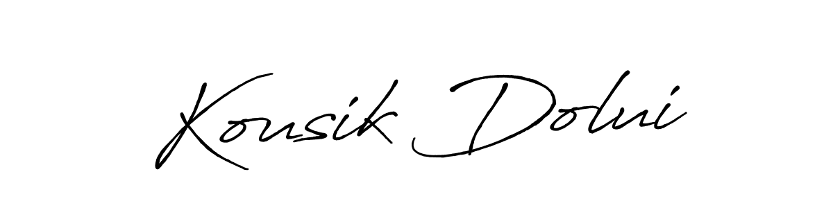 Create a beautiful signature design for name Kousik Dolui. With this signature (Antro_Vectra_Bolder) fonts, you can make a handwritten signature for free. Kousik Dolui signature style 7 images and pictures png