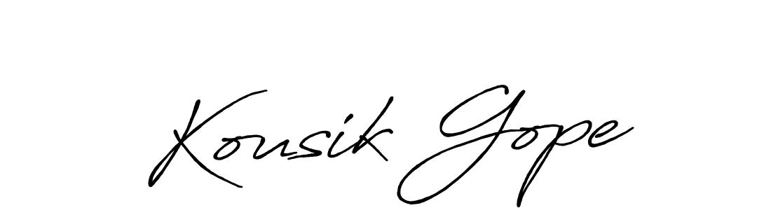 Make a beautiful signature design for name Kousik Gope. With this signature (Antro_Vectra_Bolder) style, you can create a handwritten signature for free. Kousik Gope signature style 7 images and pictures png