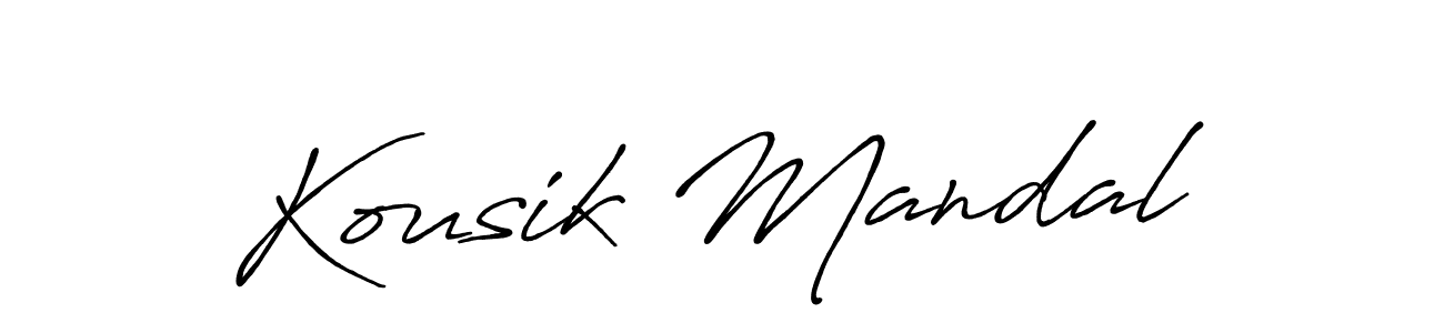 Create a beautiful signature design for name Kousik Mandal. With this signature (Antro_Vectra_Bolder) fonts, you can make a handwritten signature for free. Kousik Mandal signature style 7 images and pictures png
