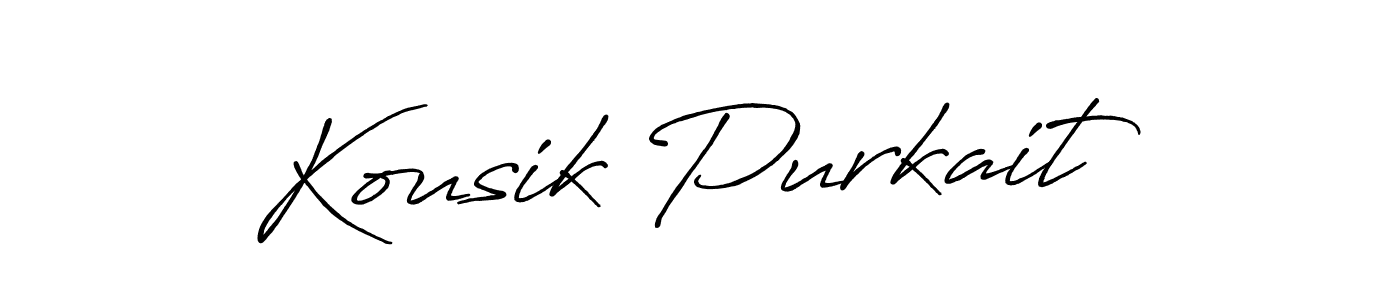 Make a beautiful signature design for name Kousik Purkait. With this signature (Antro_Vectra_Bolder) style, you can create a handwritten signature for free. Kousik Purkait signature style 7 images and pictures png