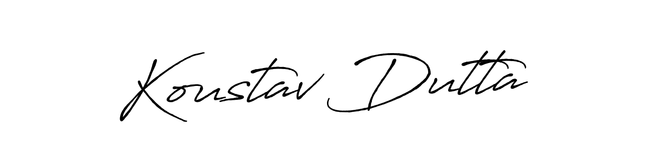 Create a beautiful signature design for name Koustav Dutta. With this signature (Antro_Vectra_Bolder) fonts, you can make a handwritten signature for free. Koustav Dutta signature style 7 images and pictures png