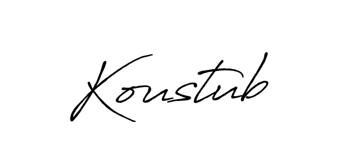 Use a signature maker to create a handwritten signature online. With this signature software, you can design (Antro_Vectra_Bolder) your own signature for name Koustub. Koustub signature style 7 images and pictures png