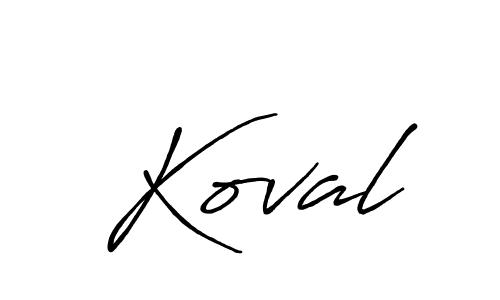 How to make Koval signature? Antro_Vectra_Bolder is a professional autograph style. Create handwritten signature for Koval name. Koval signature style 7 images and pictures png