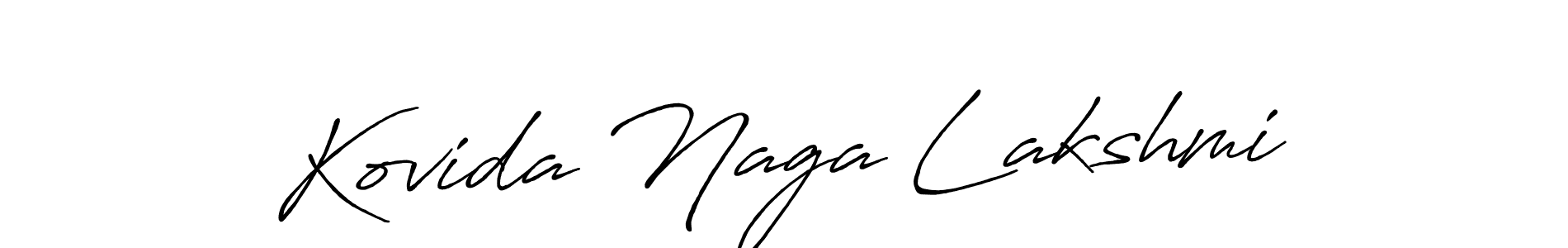 You should practise on your own different ways (Antro_Vectra_Bolder) to write your name (Kovida Naga Lakshmi) in signature. don't let someone else do it for you. Kovida Naga Lakshmi signature style 7 images and pictures png