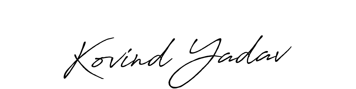 Make a beautiful signature design for name Kovind Yadav. With this signature (Antro_Vectra_Bolder) style, you can create a handwritten signature for free. Kovind Yadav signature style 7 images and pictures png