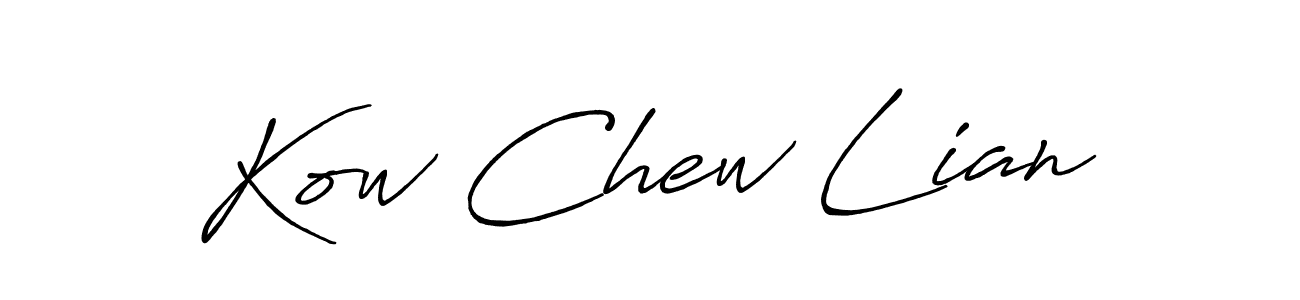 Create a beautiful signature design for name Kow Chew Lian. With this signature (Antro_Vectra_Bolder) fonts, you can make a handwritten signature for free. Kow Chew Lian signature style 7 images and pictures png